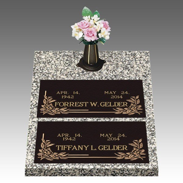 Dignity Magnolia Deep Double Bronze Headstone II