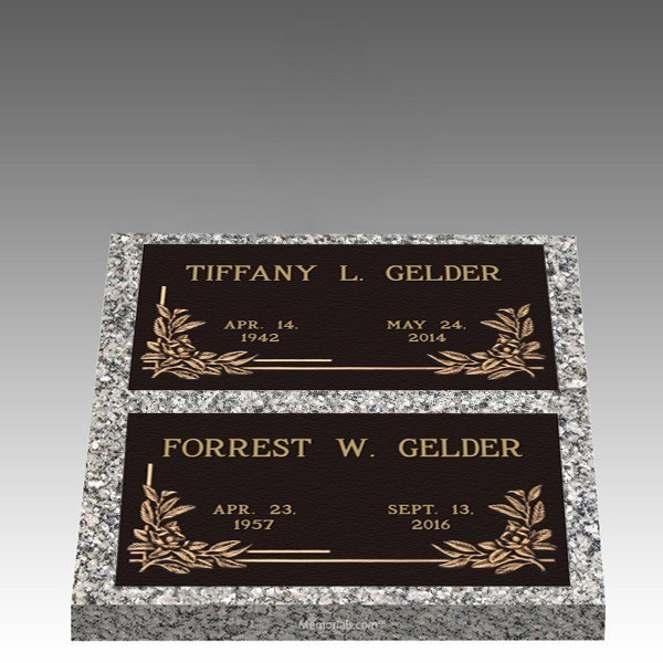 Dignity Magnolia Deep Double Bronze Headstone