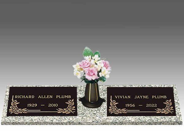 Dignity Magnolia Double Bronze Headstone II