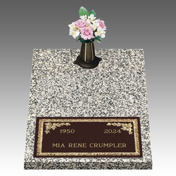 Dignity Maple Leaf Deep Bottom Bronze Headstone II