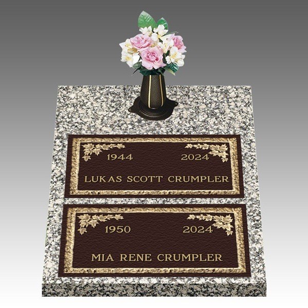 Dignity Maple Leaf Deep Bronze Cemetery Headstones II