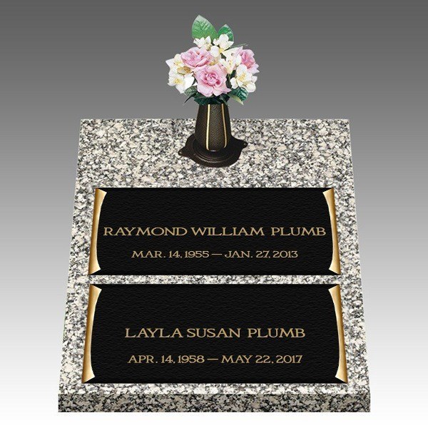 Dignity Scroll Deep Double Large Bronze Headstone II