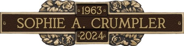 Dynasty Rose Crypt Plaque