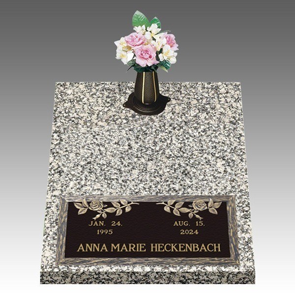 Dynasty Rose Deep Bottom Bronze Headstone II