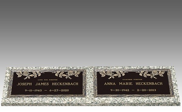 Dynasty Rose Double Bronze Headstone