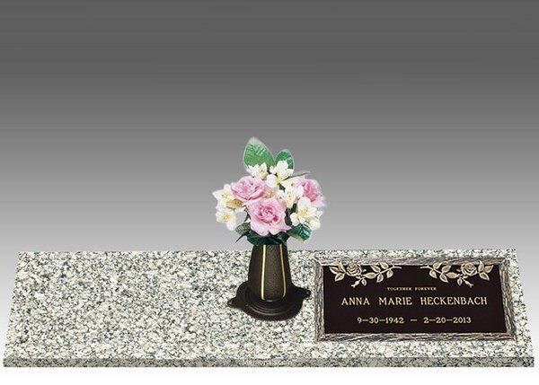 Dynasty Rose Right Bronze Headstone II