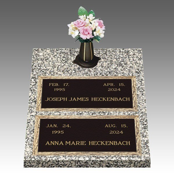 Dynasty Simplicity Deep Double Large Bronze Headstone II