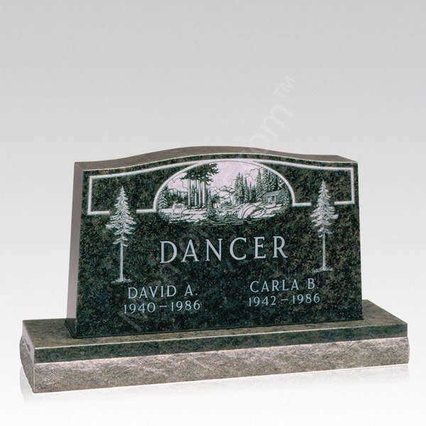 Evergreen Companion Granite Headstone