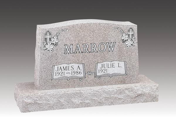 Everlasting Faith Companion Granite Upright Headstone II