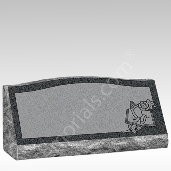 Faithful Journey Slant Granite Cemetery Grave Marker VI