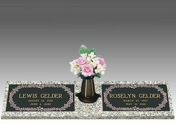 Forever Flowers Bronze Cemetery Headstones II