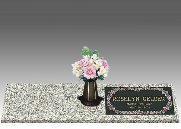 Forever Flowers Right Bronze Headstone II