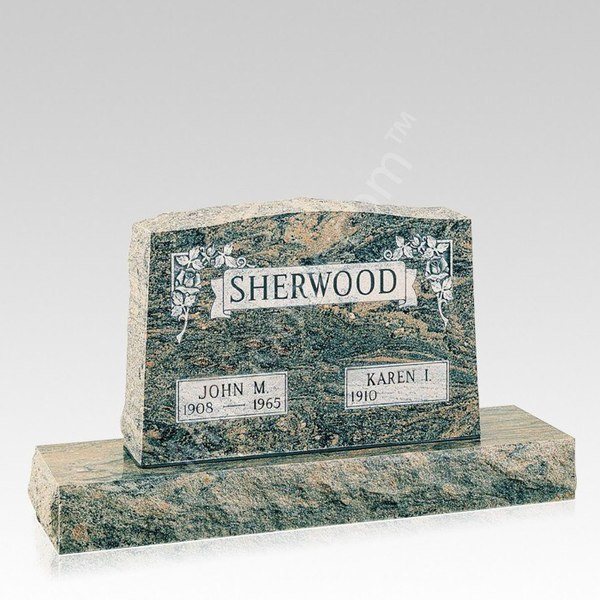 Forever Rose Companion Granite Headstone V