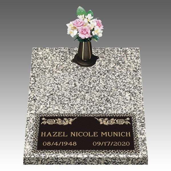 Garden of Life Rose Deep Bottom Large Bronze Headstone II