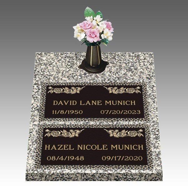 Garden of Life Rose Deep Double Bronze Headstone II