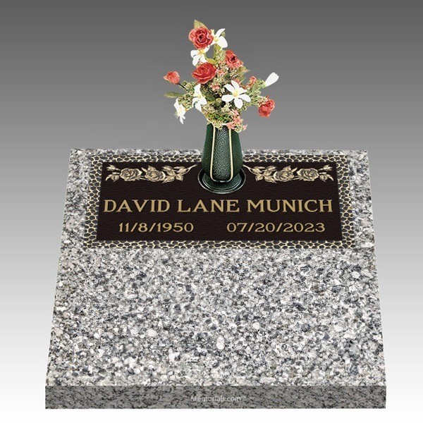 Garden of Life Rose Deep Top Bronze Headstone