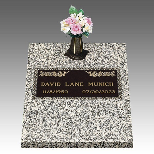 Garden of Life Rose Deep Top Large Bronze Headstone II