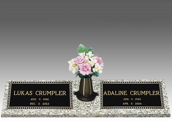 Gold Star Double Bronze Headstone