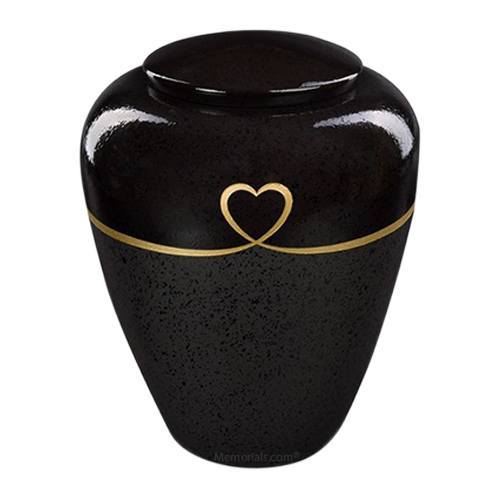 Gold Heart Ceramic Urn