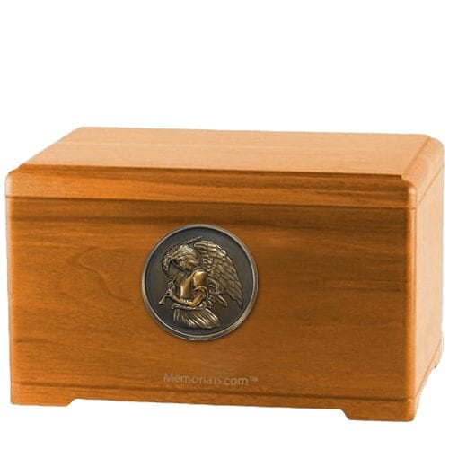 Heavenly Angel Oak Wood Cremation Urn