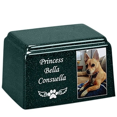 Imperial Rectangle Cultured Pet Photo Urn