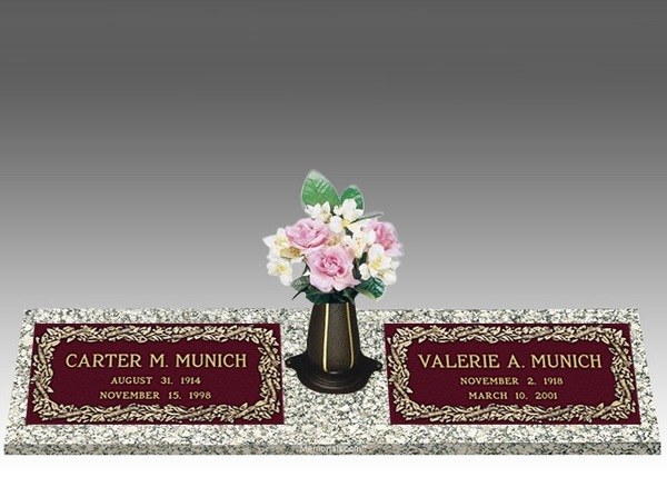 Infinity Hawaiian Double Bronze Headstone II