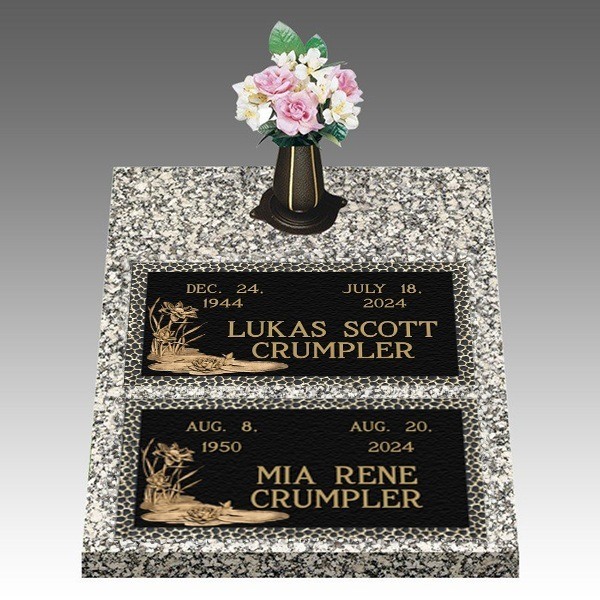 Infinity Lotus Deep Bronze Cemetery Headstones II