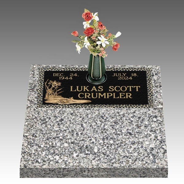 Infinity Lotus Deep Top Large Bronze Headstone