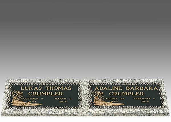 Infinity Lotus Double Large Bronze Headstone