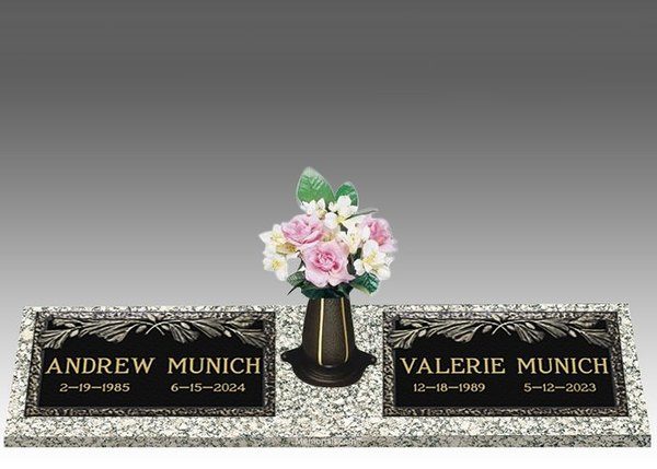 Infinity Pine Double Bronze Headstone II