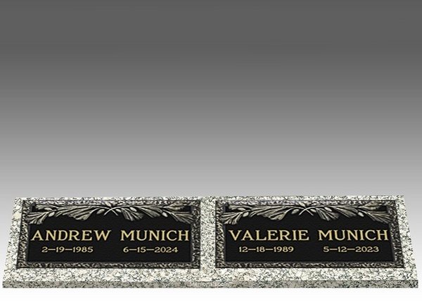 Infinity Pine Double Bronze Headstone