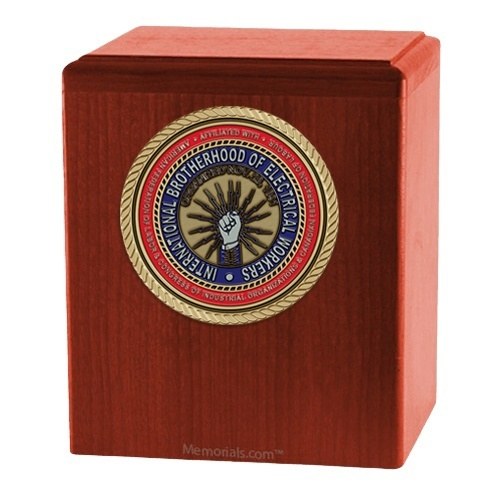 International Brotherhood of Electrical Workers Cherry Cremation Urn