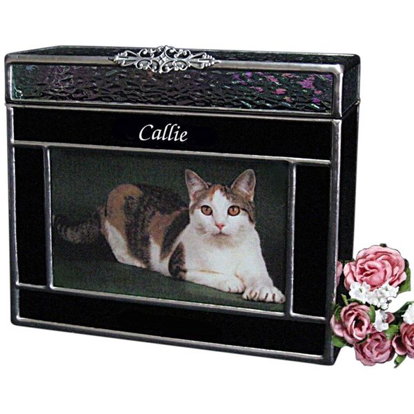 Jet Black Large Photo Pet Urn