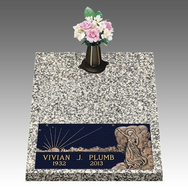 Leading Angel Deep Bottom Bronze Headstone II