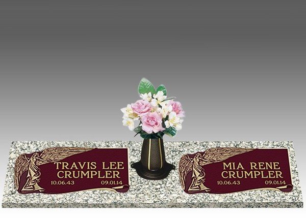 Majestic Grace Double Large Bronze Headstone II