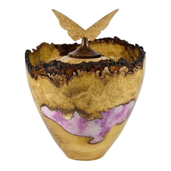 Mariposa Wooden Urn