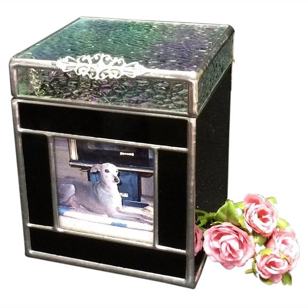 Midnight Glass Large Photo Pet Urn