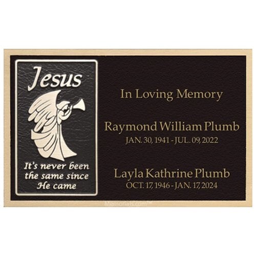 My Savior Bronze Niche Plaque for Two