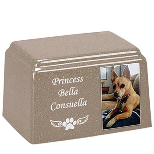 Nature Rectangle Cultured Pet Photo Urn