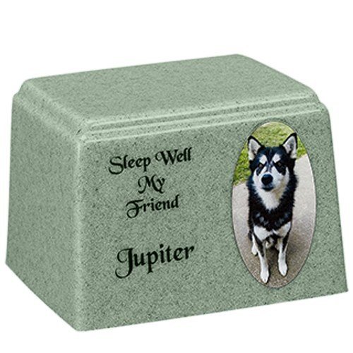 Oval Cultured Pet Photo Urn