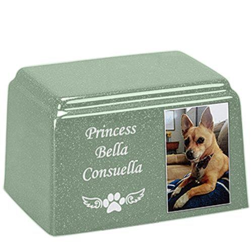 Peace Rectangle Cultured Pet Photo Urn