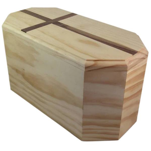 Pine Cross Wooden Pet Casket