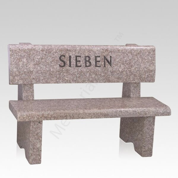 Pink Granite Cemetery Bench