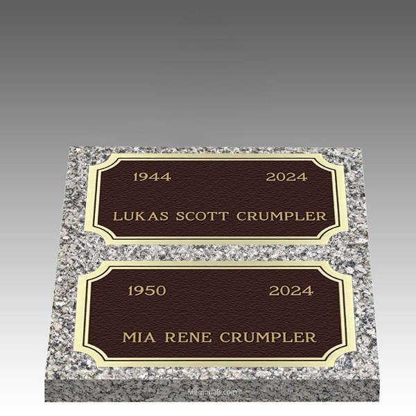 Pure Tranquility Deep Double Large Bronze Headstone