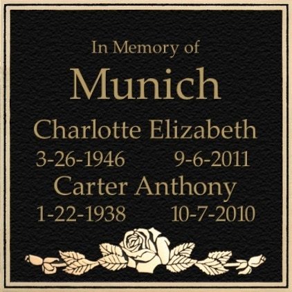 Single Rose Memorial Niche Plaque for Two