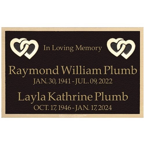 Remembrance Bronze Niche Plaque for Two