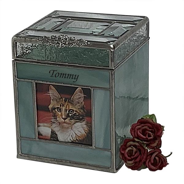 Sage Glass Large Photo Pets Urn