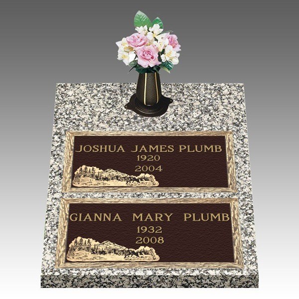 Scenic Cottage Paradise Deep Bronze Cemetery Headstones II