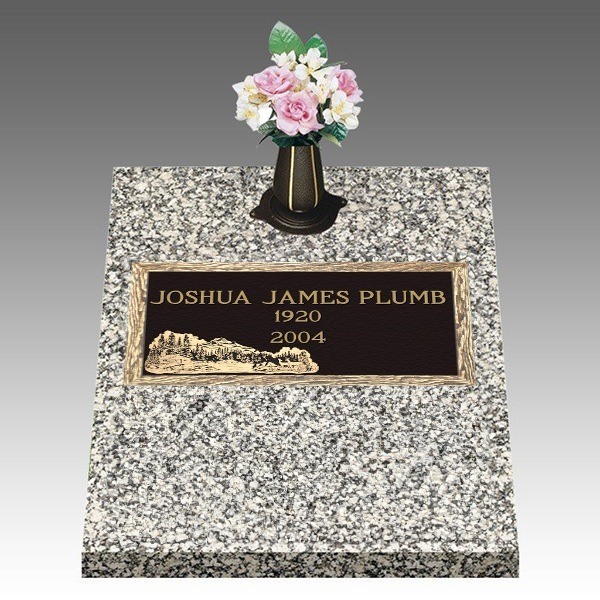 Scenic Cottage Paradise Deep Top Large Bronze Headstone II