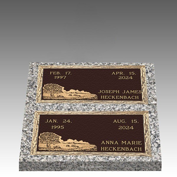 Scenic Green Pastures Deep Bronze Cemetery Headstones